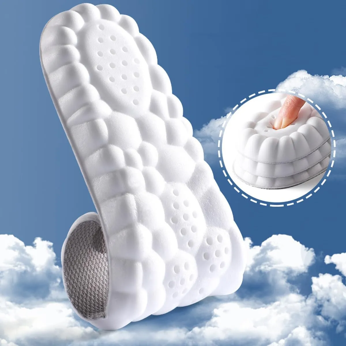 4D Cloud Soles for Women,Soft Memory Foam Cushioning Cloud Insoles,Ultra Comfort Trim to Fit Steppers Insoles with Arch Support for Foot Pain Relief and Fatigue Reduction(Black, Women 4-8.5)