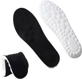 4D Cloud Soles for Women,Soft Memory Foam Cushioning Cloud Insoles,Ultra Comfort Trim to Fit Steppers Insoles with Arch Support for Foot Pain Relief and Fatigue Reduction(Black, Women 4-8.5)