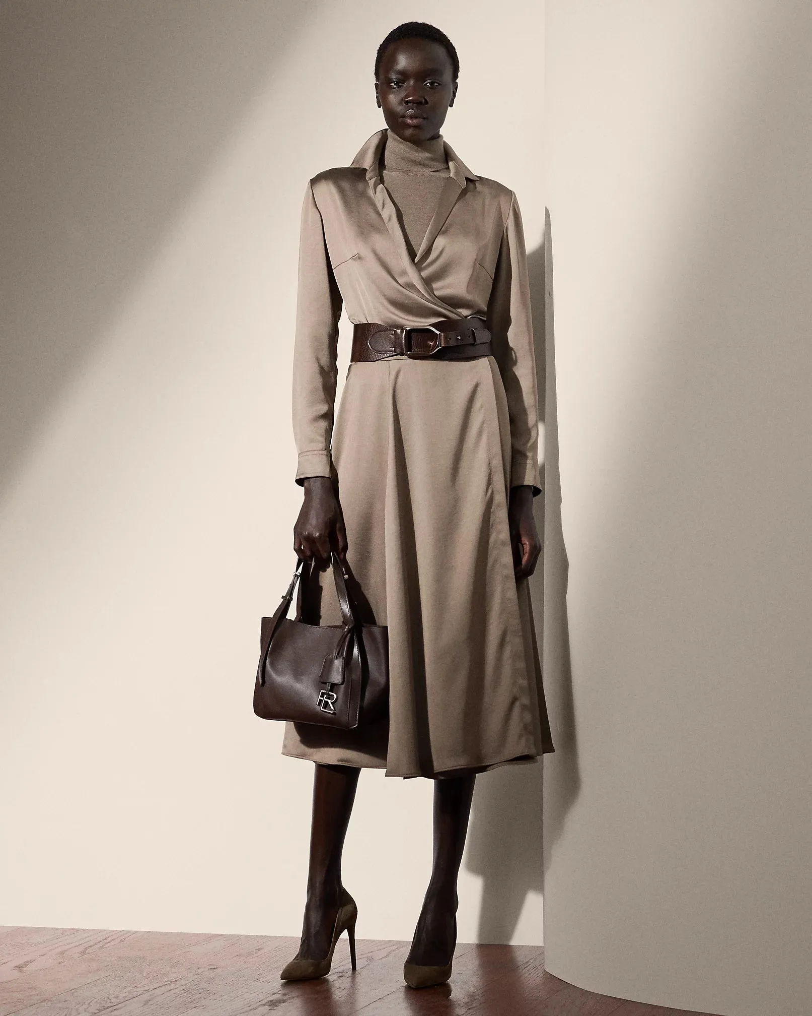 Aniyah Washed Charmeuse Day Dress