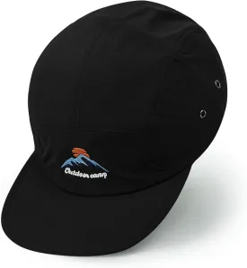 CLAPE Men's Snapback Hat 5 Panel Hat Women Flat Brim Embroidered Baseball Cap with Adjustable Straps Outdoor Camper Hat
