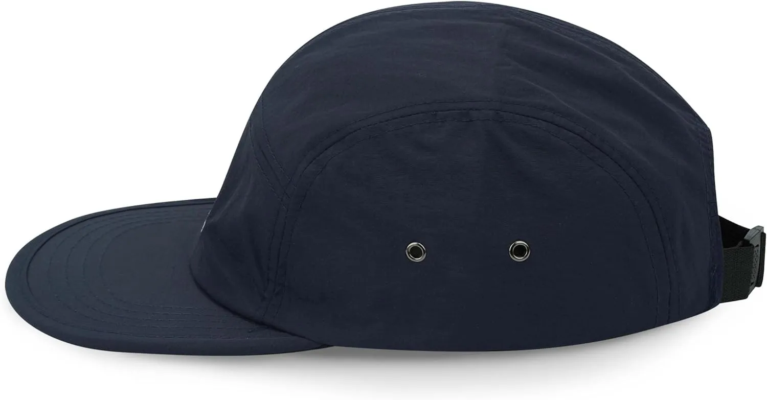 CLAPE Men's Snapback Hat 5 Panel Hat Women Flat Brim Embroidered Baseball Cap with Adjustable Straps Outdoor Camper Hat