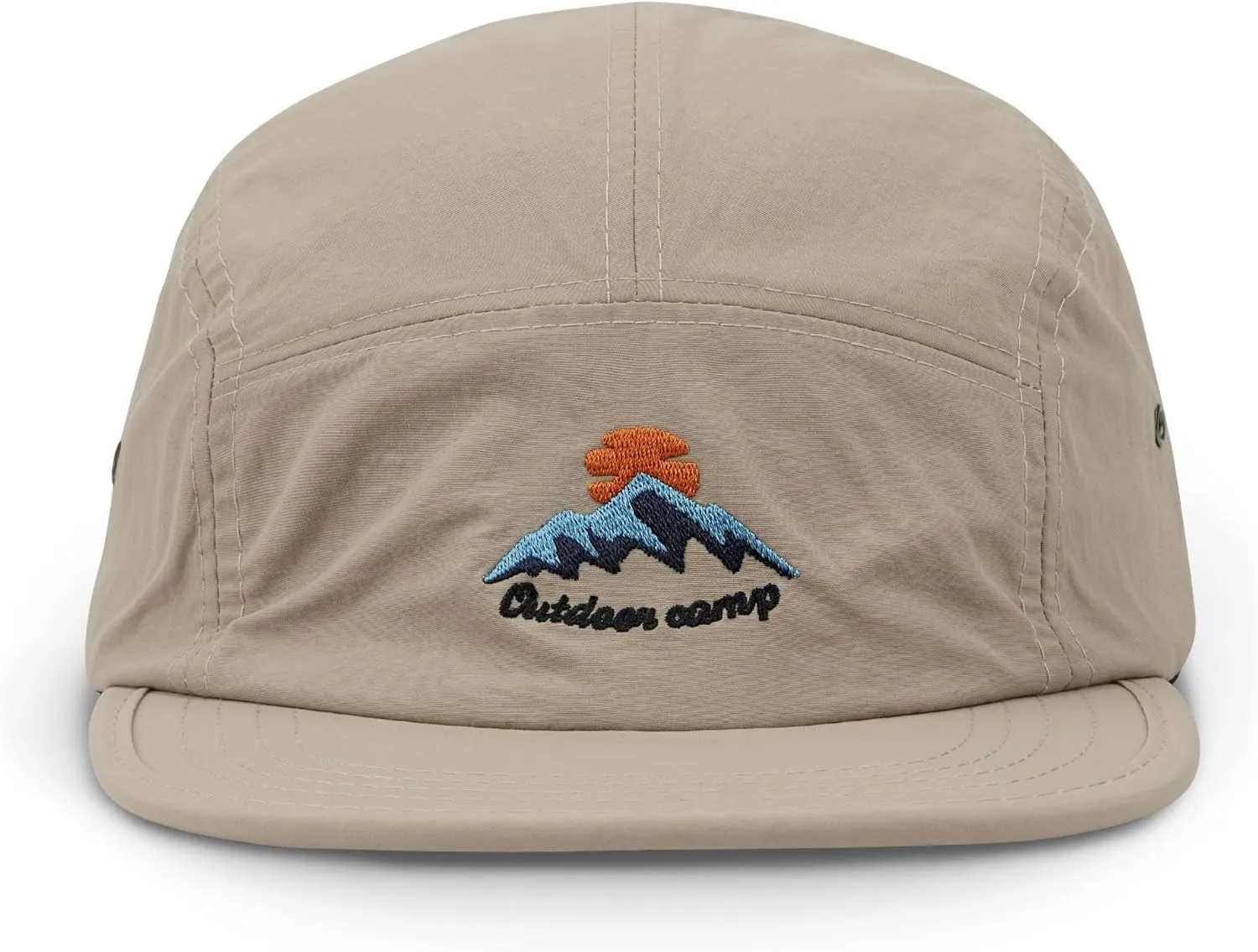 CLAPE Men's Snapback Hat 5 Panel Hat Women Flat Brim Embroidered Baseball Cap with Adjustable Straps Outdoor Camper Hat