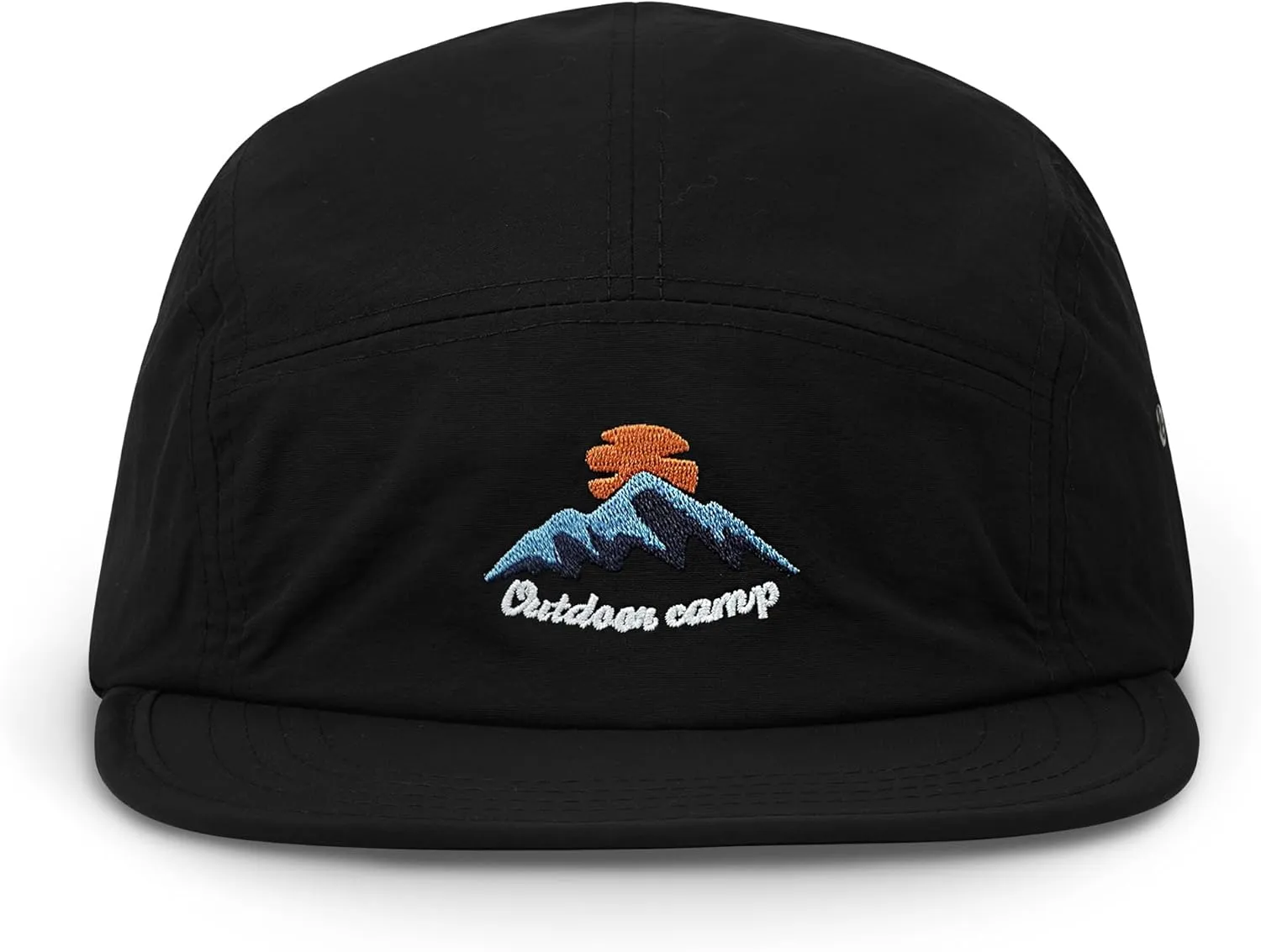 CLAPE Men's Snapback Hat 5 Panel Hat Women Flat Brim Embroidered Baseball Cap with Adjustable Straps Outdoor Camper Hat