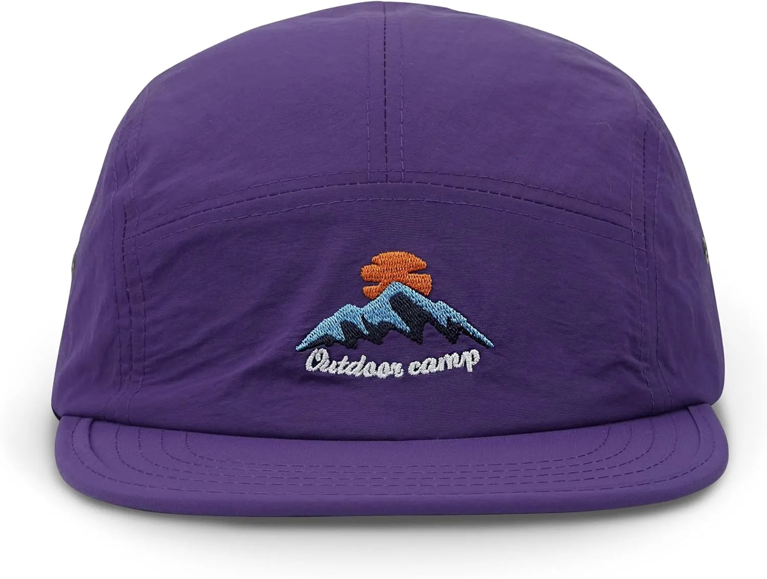CLAPE Men's Snapback Hat 5 Panel Hat Women Flat Brim Embroidered Baseball Cap with Adjustable Straps Outdoor Camper Hat