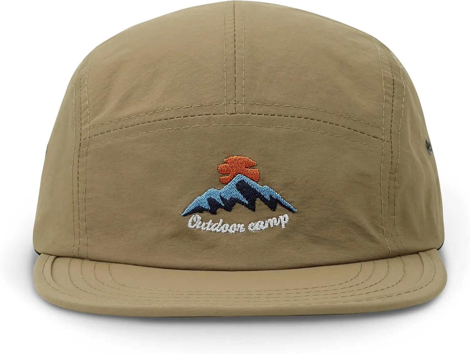 CLAPE Men's Snapback Hat 5 Panel Hat Women Flat Brim Embroidered Baseball Cap with Adjustable Straps Outdoor Camper Hat