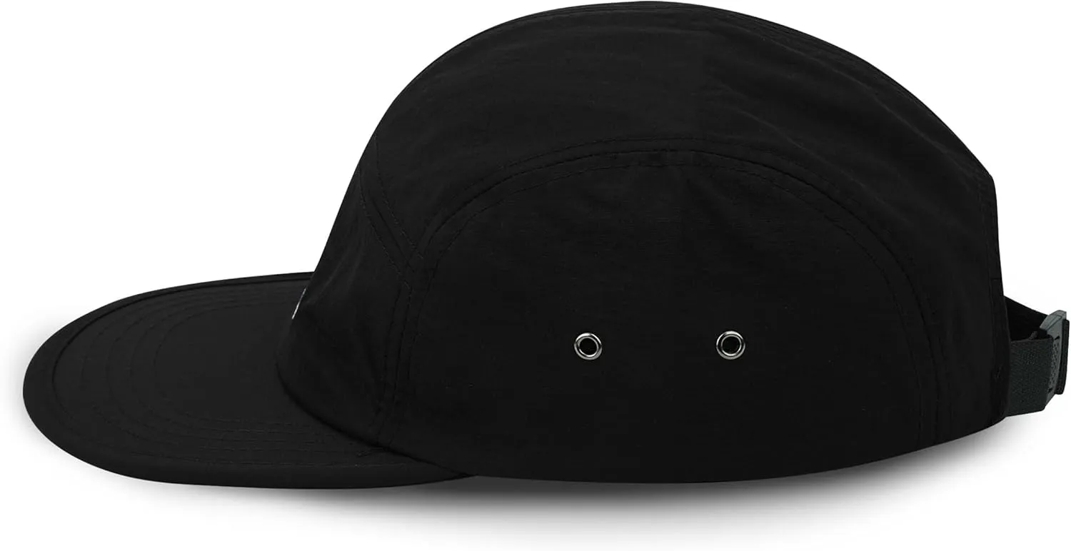CLAPE Men's Snapback Hat 5 Panel Hat Women Flat Brim Embroidered Baseball Cap with Adjustable Straps Outdoor Camper Hat