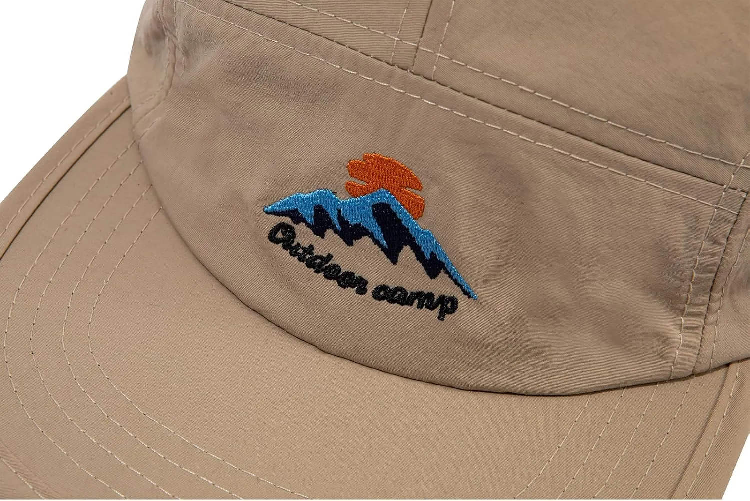 CLAPE Men's Snapback Hat 5 Panel Hat Women Flat Brim Embroidered Baseball Cap with Adjustable Straps Outdoor Camper Hat