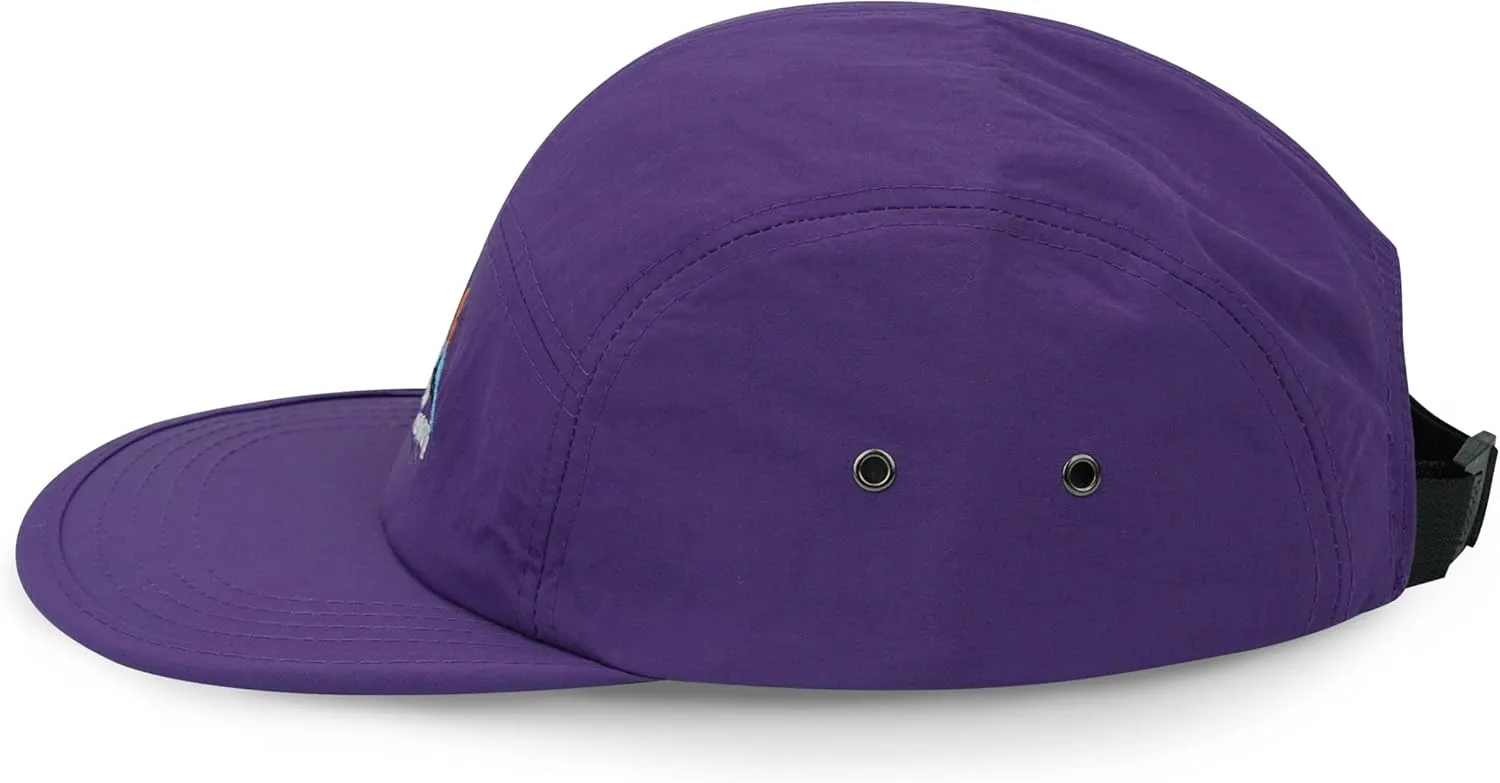 CLAPE Men's Snapback Hat 5 Panel Hat Women Flat Brim Embroidered Baseball Cap with Adjustable Straps Outdoor Camper Hat