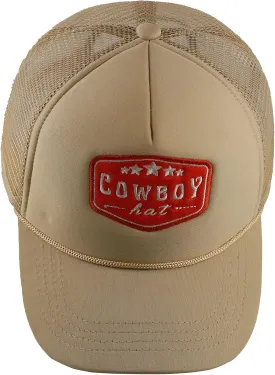 Embroidered Cowboy Trucker Hat Mesh Beach Hat for Ladies and Men Summer Stars Patch Trucker Cap
