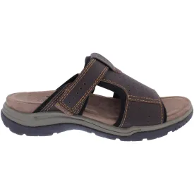 Free Spirit 41170 Harrison Mens Brown Leather Arch Support Touch Fastening Mules