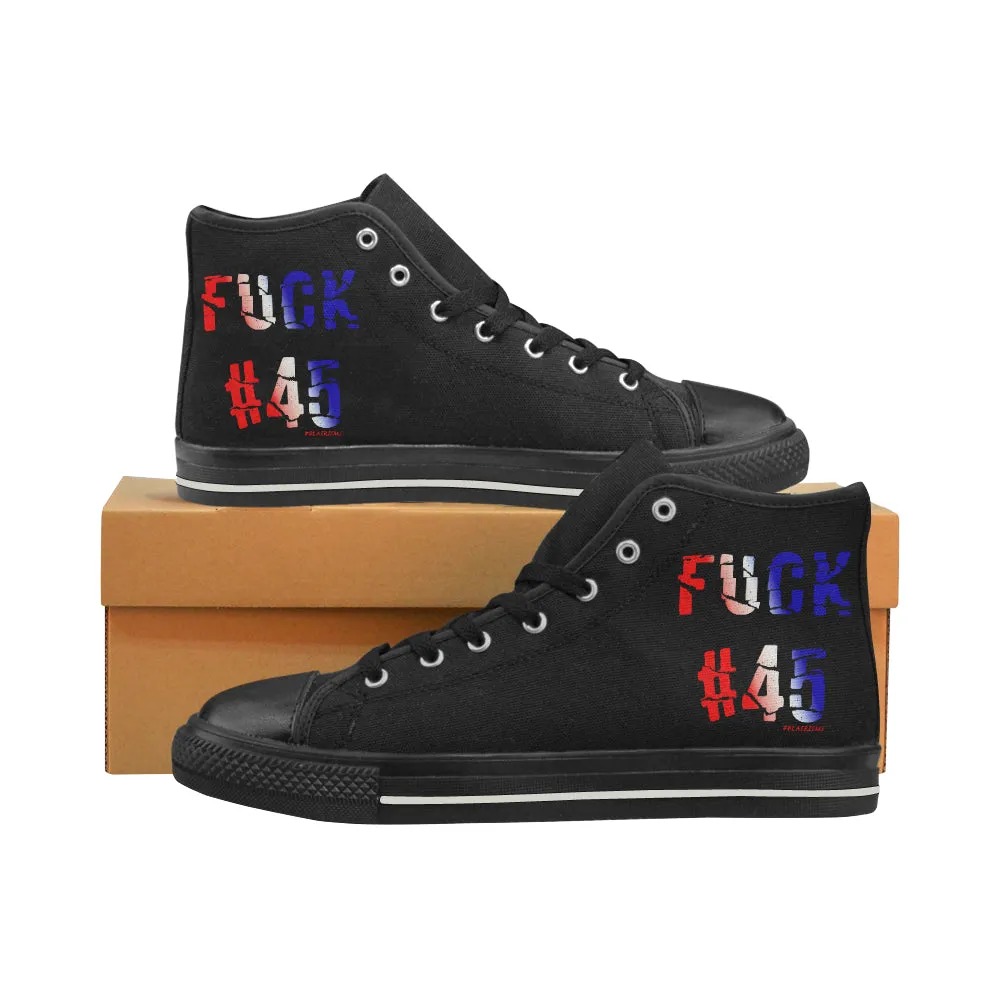 FUCK #45 MEN'S LARGE HI-TOP SHOES