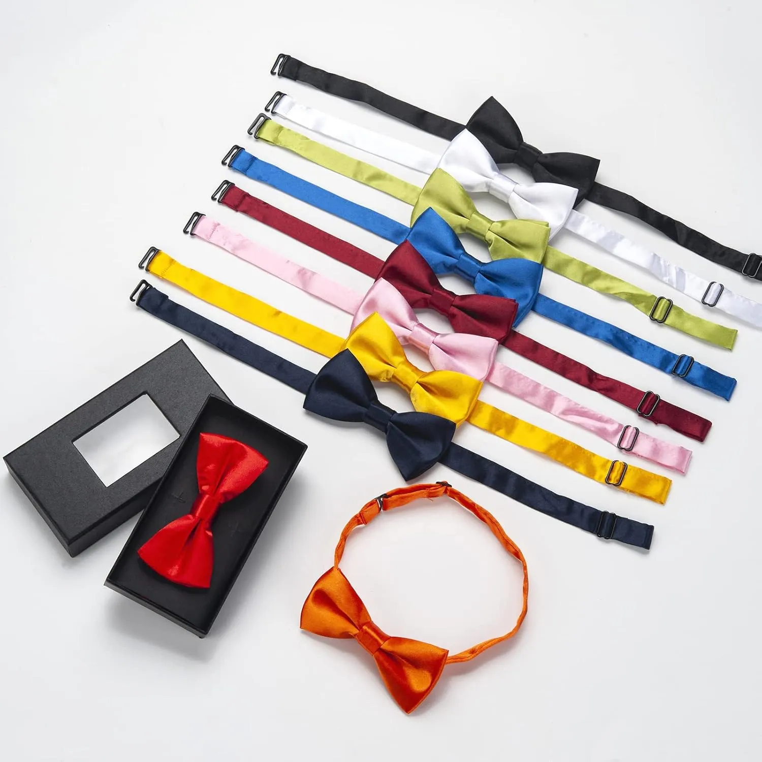 Kids Bow Ties-Toddlers Adjustable Bowties Classic Pre-Tied Bowtie Baby Cute Bow tie Boys Solid Tuxedo Bowties