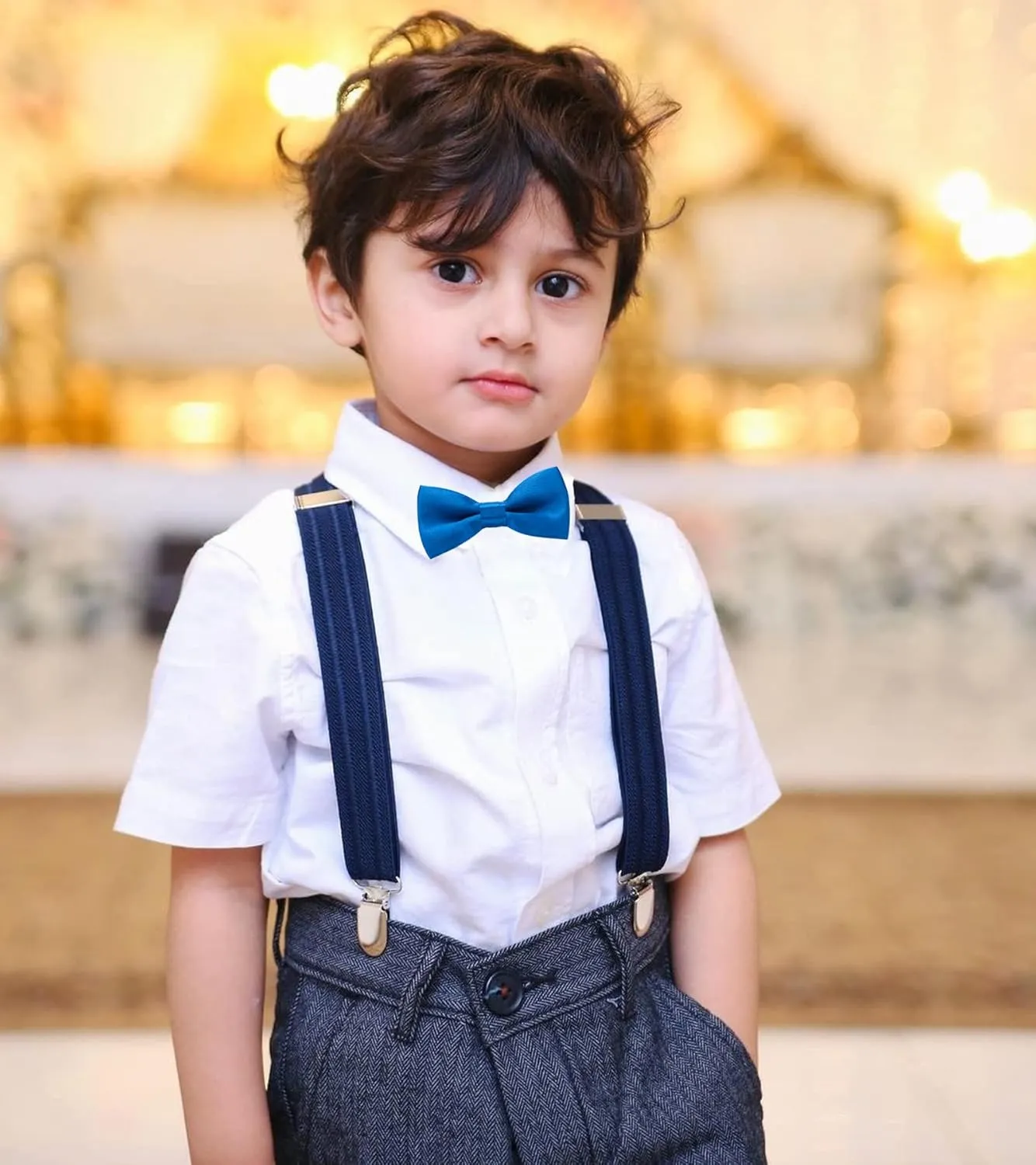Kids Bow Ties-Toddlers Adjustable Bowties Classic Pre-Tied Bowtie Baby Cute Bow tie Boys Solid Tuxedo Bowties
