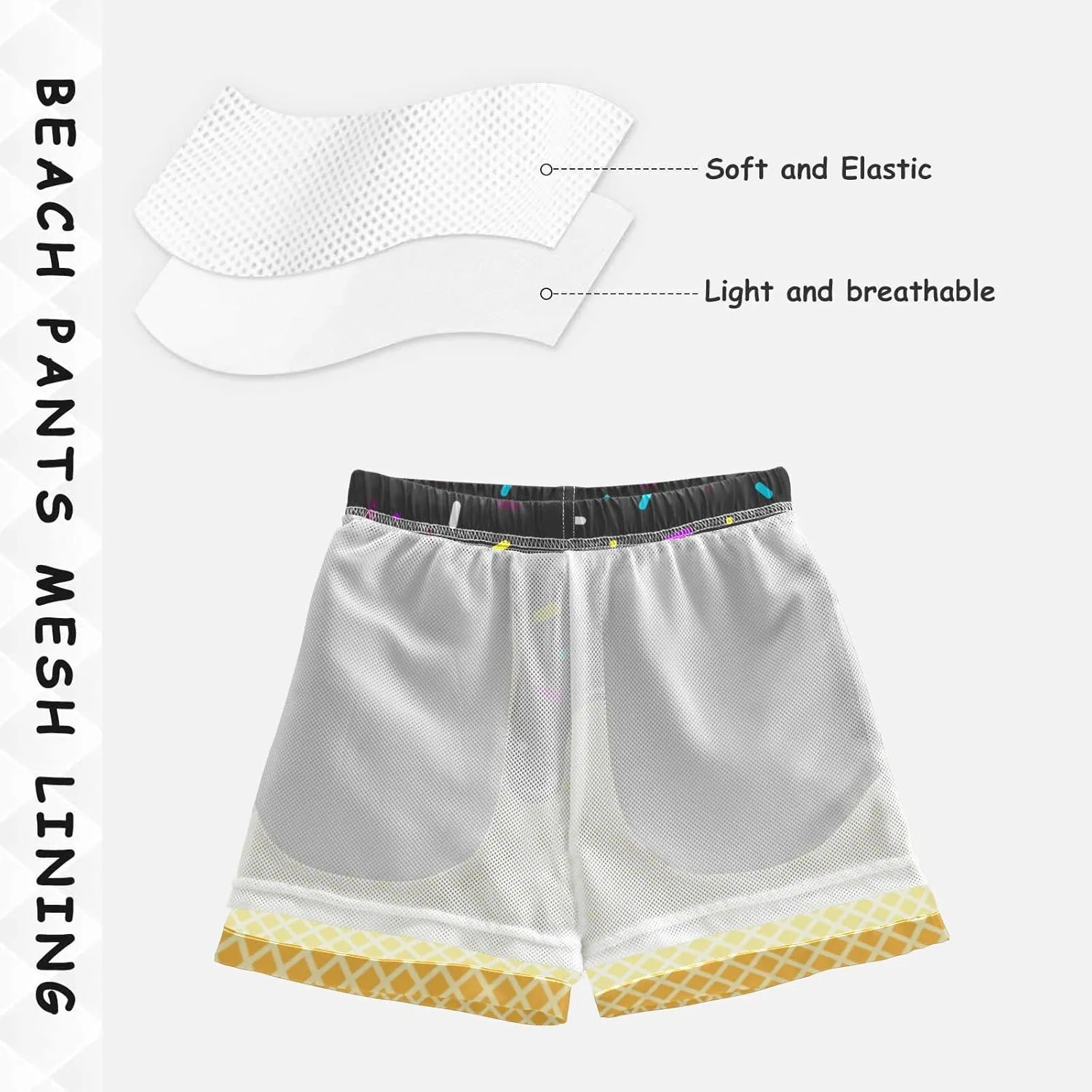 Little Boys Swim Trunks Beach Board Shorts Quick Dry Swimsuit Bathing Suits with Mesh Lining