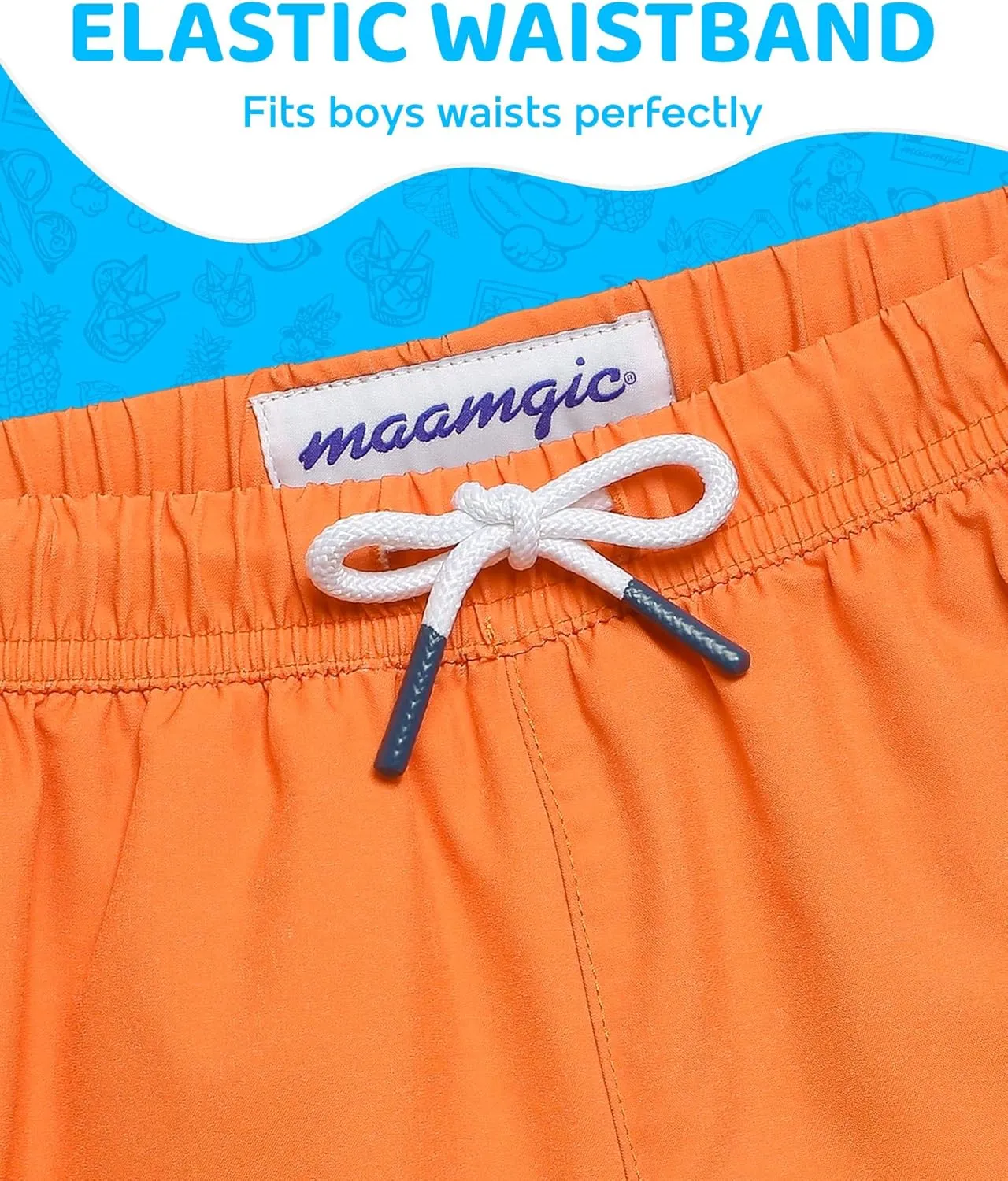 maamgic Boys Swim Trunks with Compression Liner 4-Way Stretch Quick Dry Bathing Suit Toddler Beach Shorts