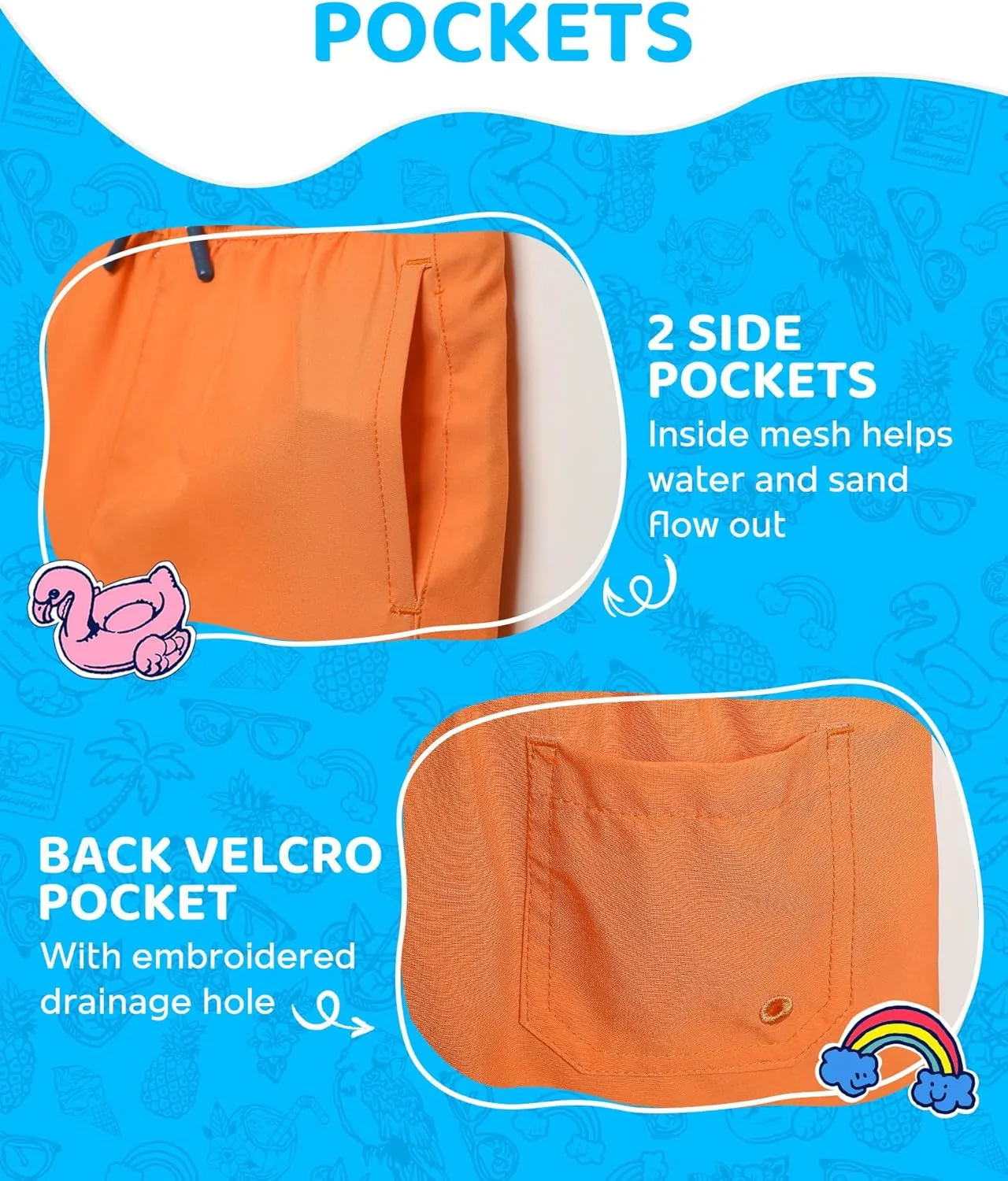 maamgic Boys Swim Trunks with Compression Liner 4-Way Stretch Quick Dry Bathing Suit Toddler Beach Shorts