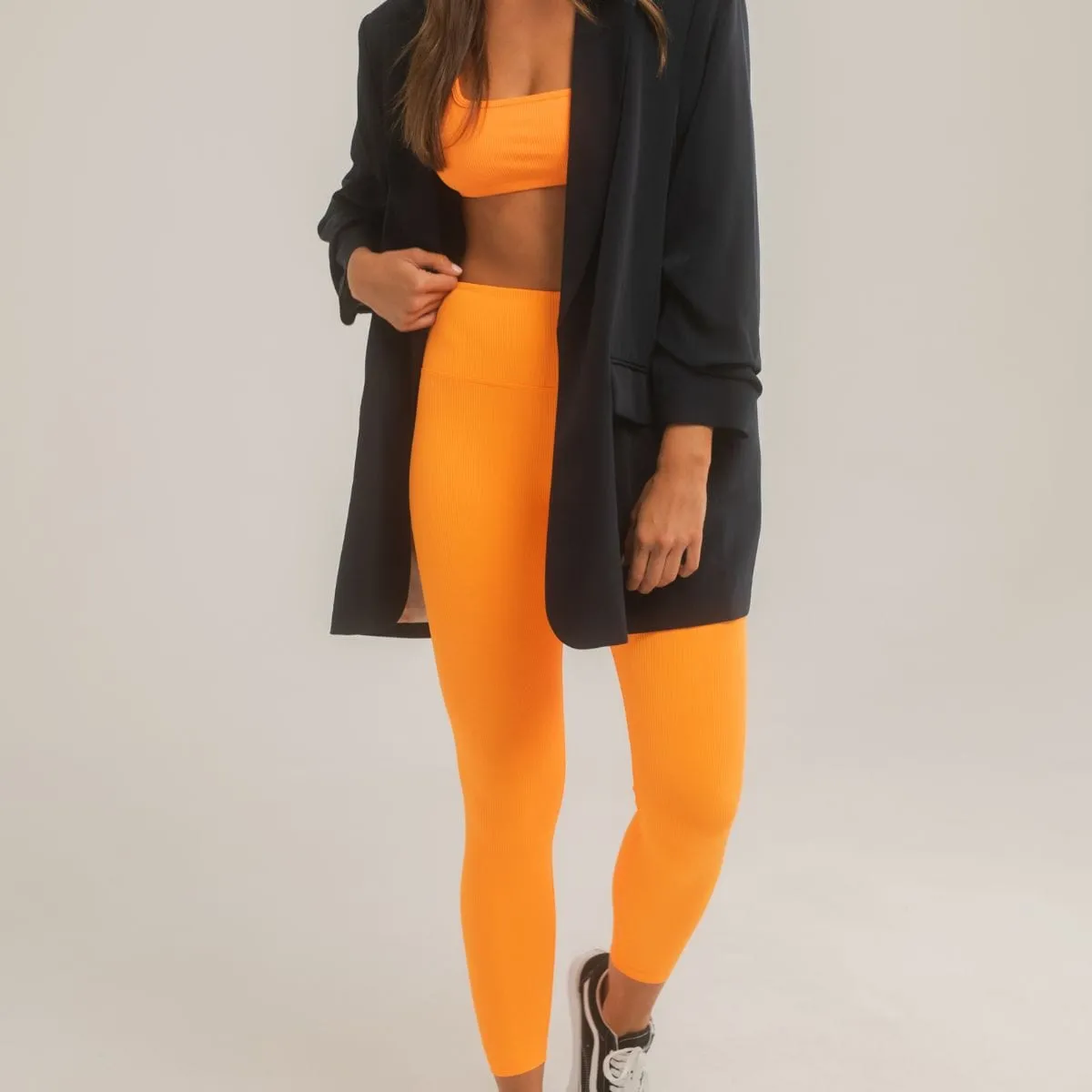 Melon Micro Rib Wide Band Legging