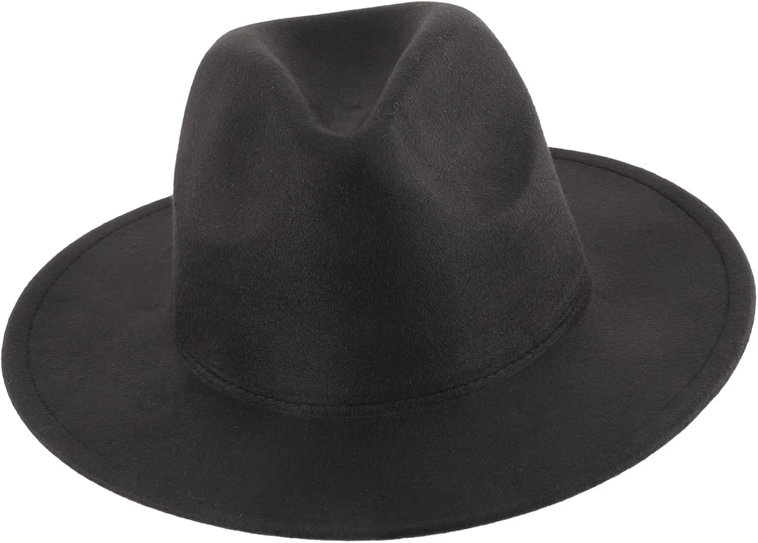Men Wide Brim Jazz Hat Fedora for Elegant Style Versatile Costume Accessory for Parties Events Breathable Design Face-Shaping Fit Fashionable Look for Men Women Black