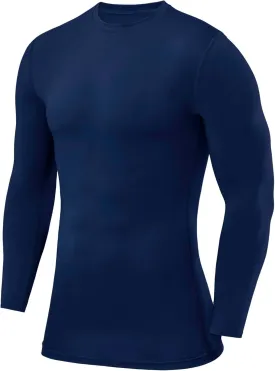 Men's Compression Shirts Long Sleeve Athletic Workout Top, Rash Guard Base Layer Sports Undershirt - Crew Neck