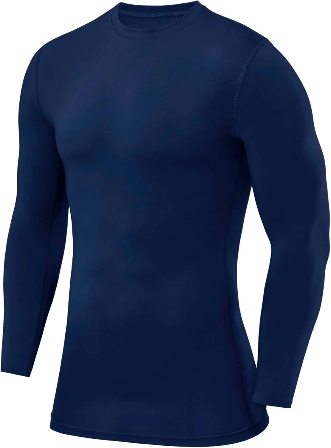 Men's Compression Shirts Long Sleeve Athletic Workout Top, Rash Guard Base Layer Sports Undershirt - Crew Neck