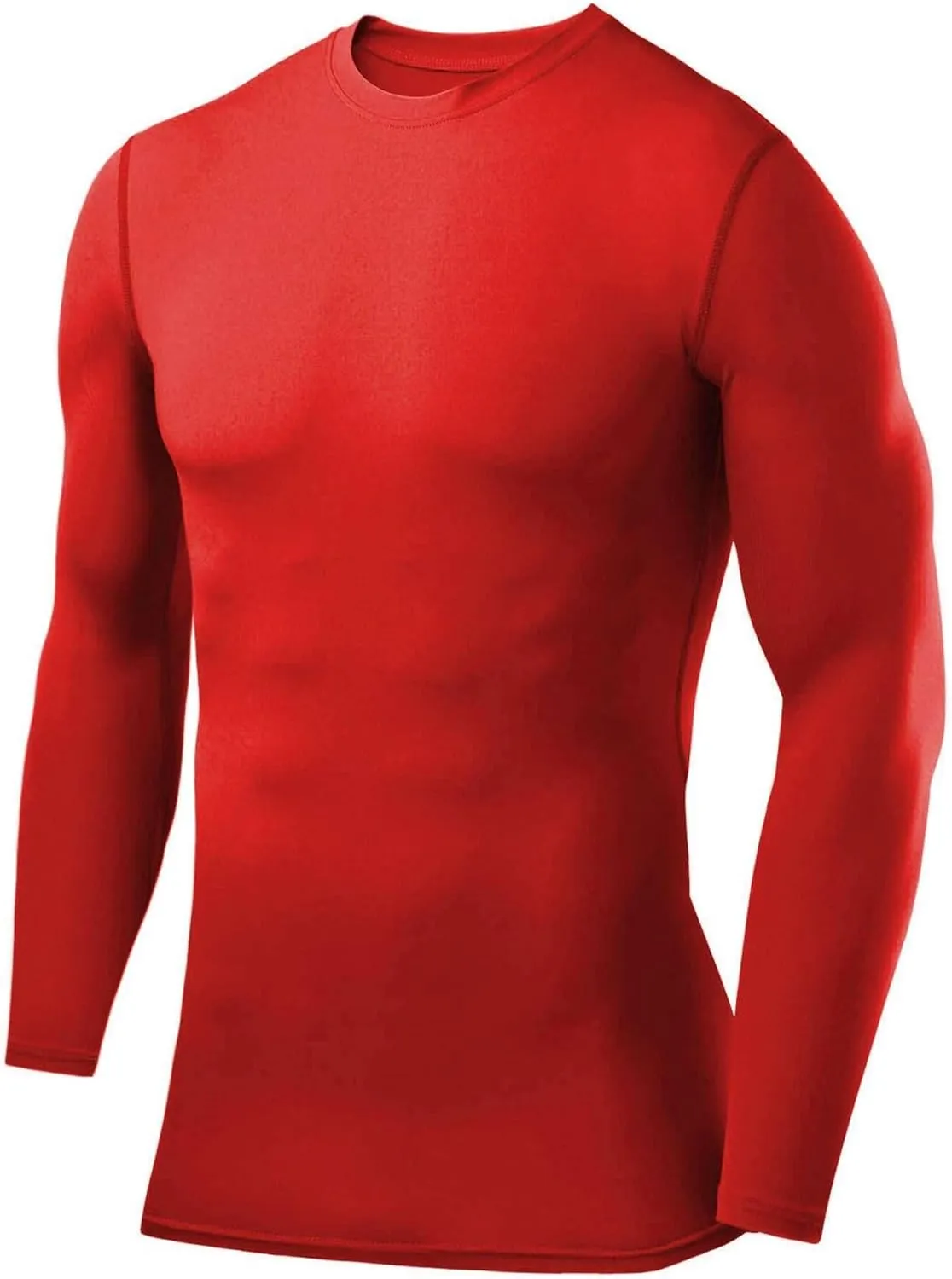 Men's Compression Shirts Long Sleeve Athletic Workout Top, Rash Guard Base Layer Sports Undershirt - Crew Neck