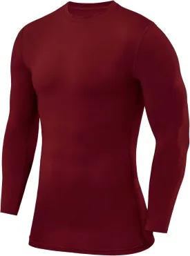 Men's Compression Shirts Long Sleeve Athletic Workout Top, Rash Guard Base Layer Sports Undershirt - Crew Neck