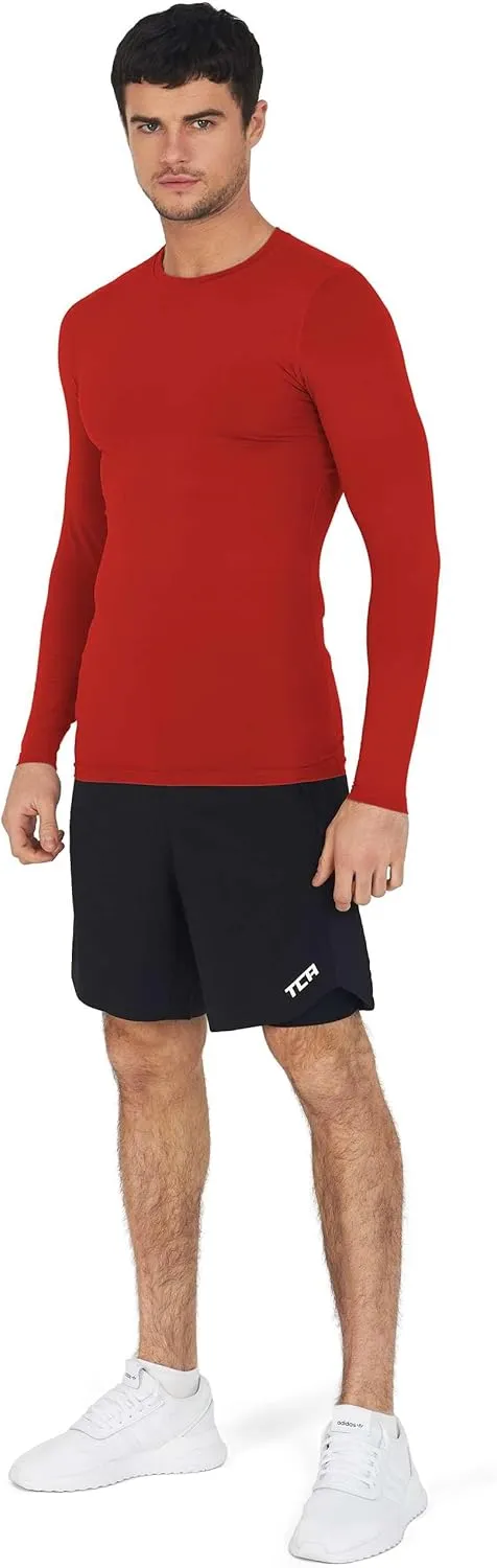 Men's Compression Shirts Long Sleeve Athletic Workout Top, Rash Guard Base Layer Sports Undershirt - Crew Neck