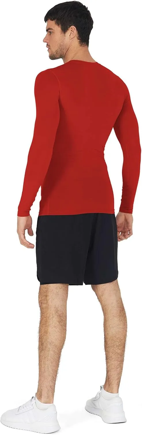 Men's Compression Shirts Long Sleeve Athletic Workout Top, Rash Guard Base Layer Sports Undershirt - Crew Neck