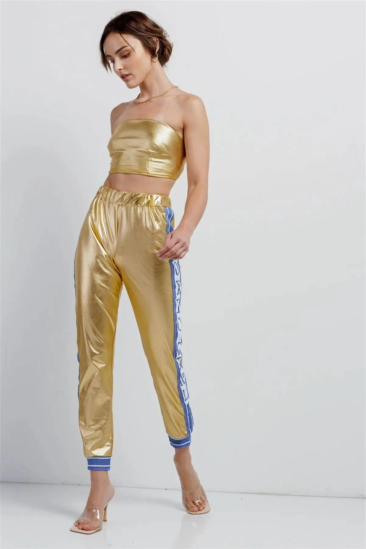 Metallic Gold Toxic Girl Strapless Track Set /2-2-2