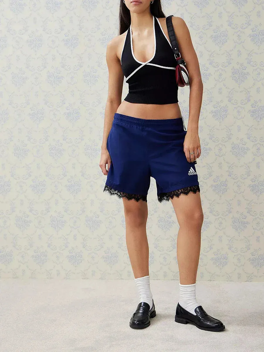 Neck Slim Fit Sexy Low Cut Summer Tie-Up Crop Halter Top