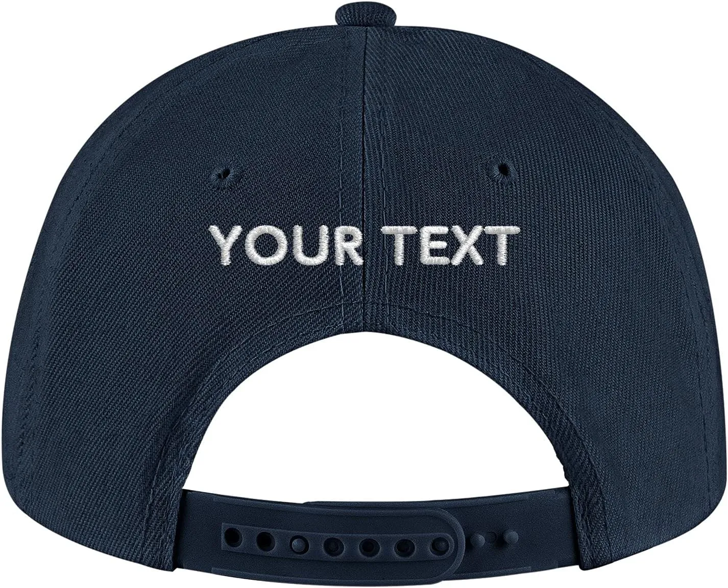 Pranboo Custom Text Snapback Hat/Cap | Embroidered Front & Back | Personalized Flat Brim Hats
