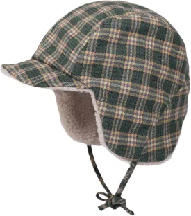 Reversible Winter Hat with Ear Flaps for Men Women,Ladies Plaid Hat with Ear Flaps,Lamb Wool Lining Flannel Beanie