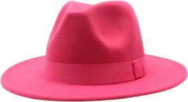 Solid Fedora Hats for Mens/Womens Fedora Hats Wide Brim Fedora Hats Rancher Hat